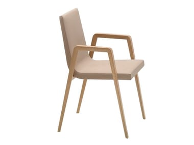 LINEAL COMFORT SO0607 - Upholstered wooden chair with armrests (Request Info).