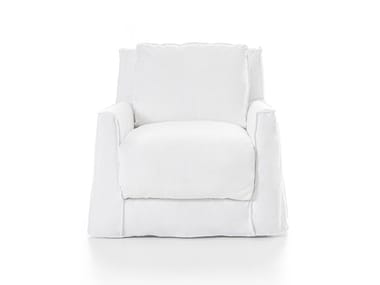 LOLL 05 - Fabric armchair with removable cover with armrests (Request Info).