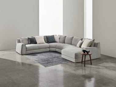 LOLL COMP. 09 - Corner fabric sofa with chaise longue (Request Info).
