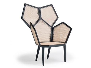 LUI 5/A - Vienna straw armchair with armrests by Fratelli Boffi
