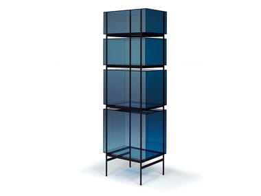LYN HIGH - Glass and steel display cabinet (Request Info).