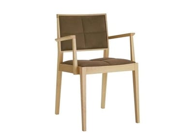 MANILA SI2106 - Open back beech chair with armrests with integrated cushion (Request Info).