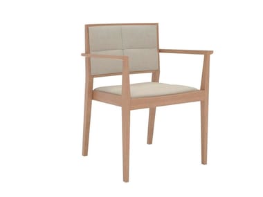 MANILA SO2033 - Stackable beech easy chair with armrests (Request Info).