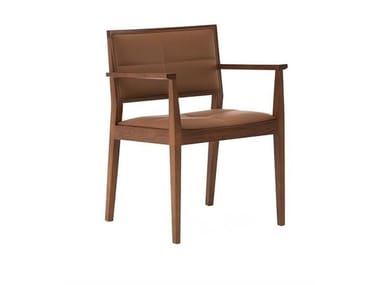 MANILA SO2131 - Upholstered oak chair with armrests with integrated cushion (Request Info).