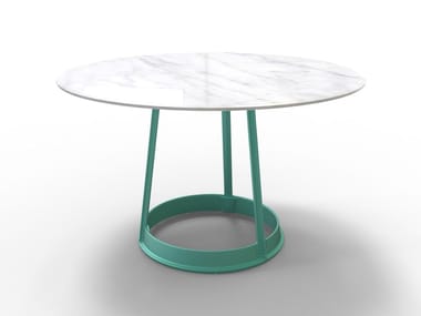 BRUT - Round Carrara marble table (Request Info).