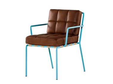 MEMORY LANE - Upholstered leather chair with armrests (Request Info).
