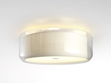 MERCER - LED blown glass and fabric ceiling light (Request Info).