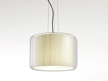 MERCER - LED blown glass and fabric pendant lamp (Request Info).