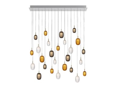 METAMORPHOSIS 26 RECTANGULAR - LED handmade blown glass pendant lamp (Request Info).