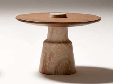 MILL - Round ash and Fior di Pesco Carnico marble coffee table (Request Info).