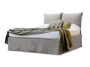 MILOS - Upholstered fabric double bed with removable cover (Request Info).