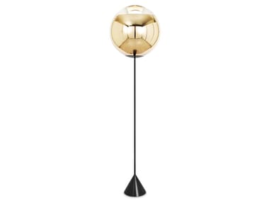 MIRROR BALL CONE SLIM - Metal and polycarbonate LED floor lamp (Request Info).