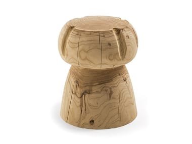 MISS CHAMPAGNE - Low solid cedar wood stool (Request Info).