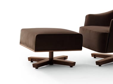 MOBIUS - Fabric footstool with 4-spoke base (Request Info).
