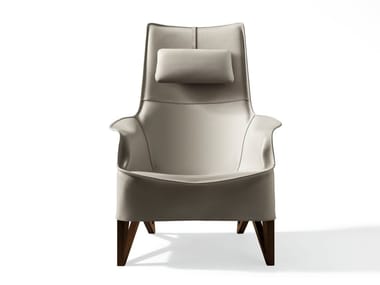 MOBIUS - Tanned leather armchair with headrest (Request Info).