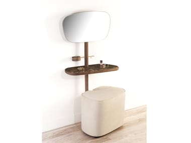MOMENTS - Dark Emperador marble and wood dressing table (Request Info).