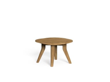 MOON TEAK - Square teak garden side table (Request Info).