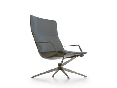 NEIL - High-back fabric armchair with 4-spoke base (Request Info).