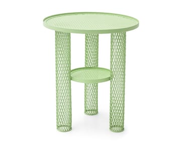 NET - Round powder coated steel coffee table (Request Info).