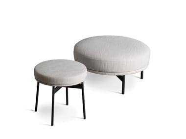 NEUILLY - Upholstered round fabric pouf (Request Info).