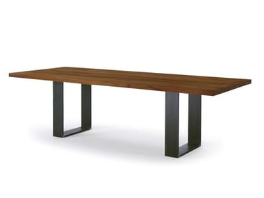 NEWTON SQUARED - Rectangular table with solid wood and iron base (Request Info).