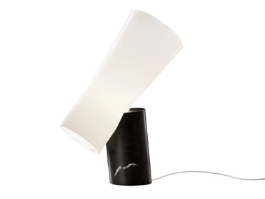 NILE - LED Nero Marquina marble and blown glass table lamp (Request Info).
