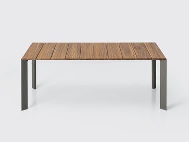 NORI SLATTED - Extending rectangular teak table (Request Info).