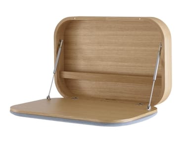 NUBO - Wall mounted oak secretary desk with flap doors (Request Info).