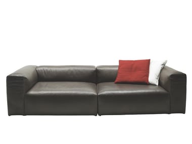 OBLONG SYSTEM - Modular leather sofa with removable cover (Request Info).