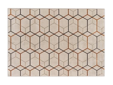 OFFSET - Rectangular synthetic fibre rug with geometric shapes (Request Info).