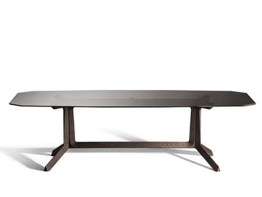 OTHELLO - Rectangular glass living room table.