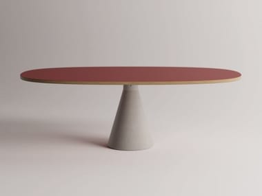 1957 CLUB 44 - Oval wooden dining table (Request Info).