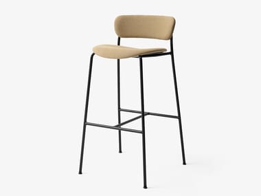 PAVILION AV15 - High upholstered fabric stool with footrest (Request Info).