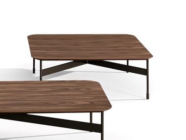 PEAK - Low square wooden coffee table (Request Info).