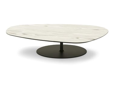 PHOENIX - Oval Laminam¢ç or Alpi¢ç coffee table with steel base (Request Info).