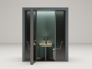 PHONE BOOTH L - Office booth with built-in lights (Request Info).