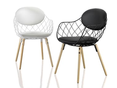 PI?A - Steel and wood chair with armrests (Request Info).