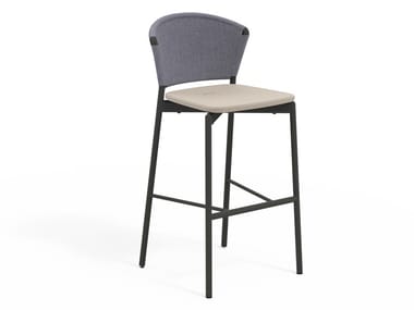 PIPER 050 - High stool with aluminum and resin backrest (Request Info).