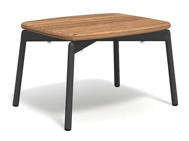 PIPER 520 - Low aluminium and wood garden stool (Request Info).