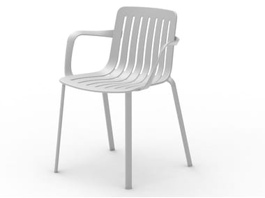 PLATO - Die cast aluminium garden chair with armrests (Request Info).