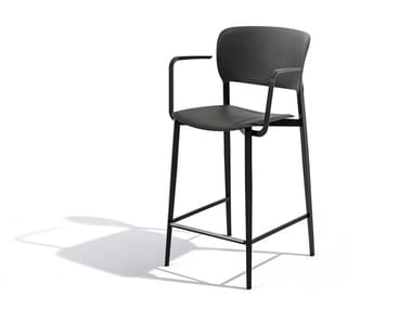 PLY - High polypropylene stool with armrests (Request Info).