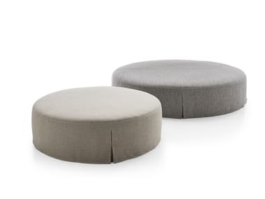 NIDUS - Upholstered round fabric pouf (Request Info).