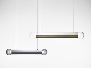 PRISMA DOUBLE - LED blown glass and metal pendant lamp (Request Info).