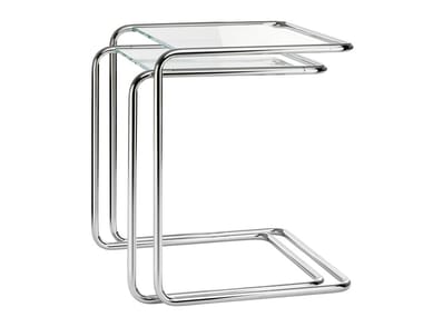 B 97 - Stackable glass and steel side table (Request Info).