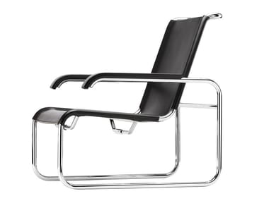 S 35 L - Sled base leather armchair with armrests (Request Info).