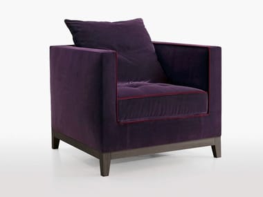 LUTETIA - Upholstered fabric armchair with armrests (Request Info).