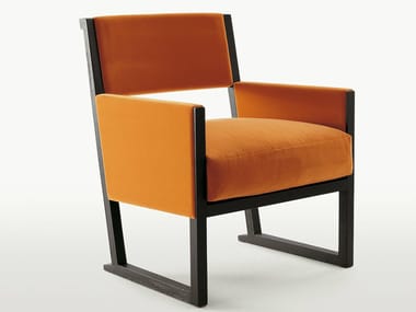 MUSA - Upholstered fabric armchair with armrests (Request Info).