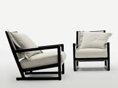 CLIO - Upholstered fabric armchair with armrests (Request Info).