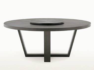 XILOS - Round wooden table with Lazy Susan (Request Info).