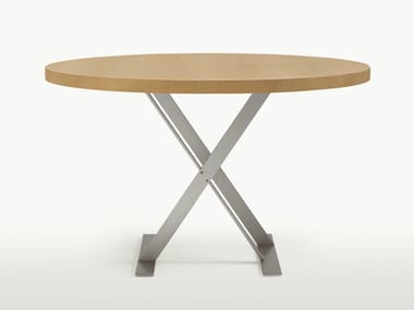 MAX - Round steel and wood table (Request Info).